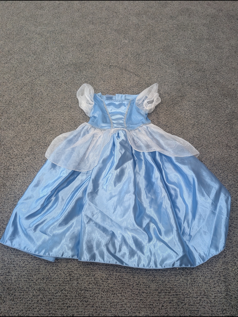 Blue Princess Kids Costume Dress with Sheer Overlay